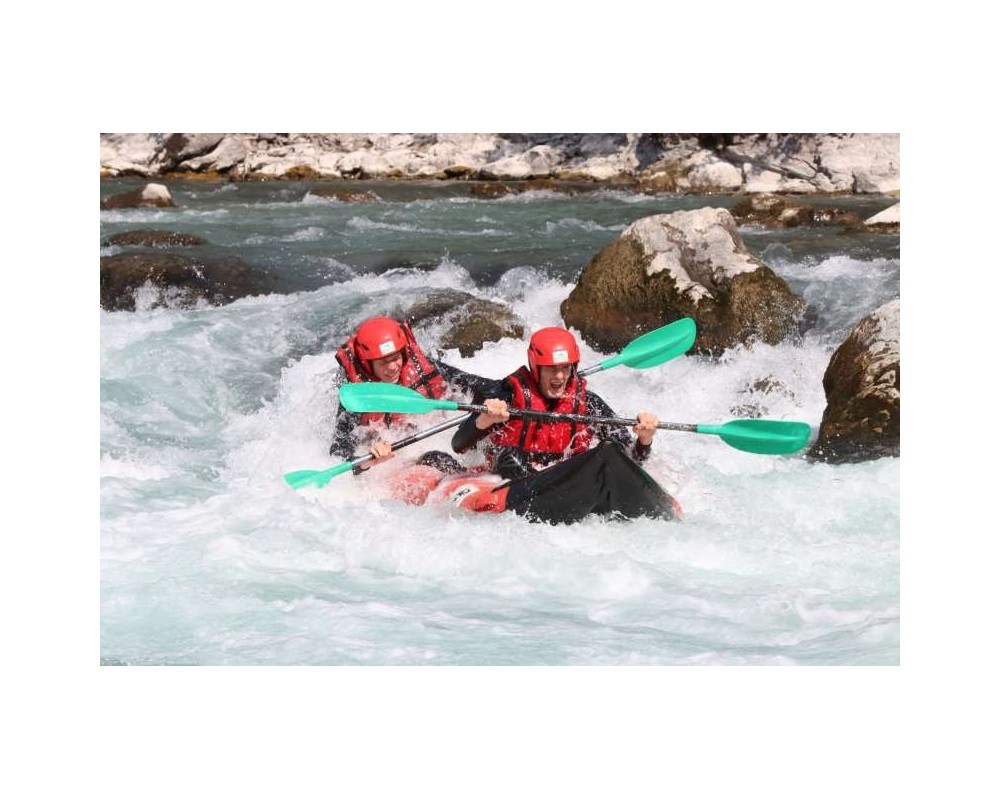 Inflatable canoe Sensation on the Ubaye