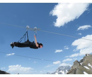 Zip lining at Orcières-Merlette