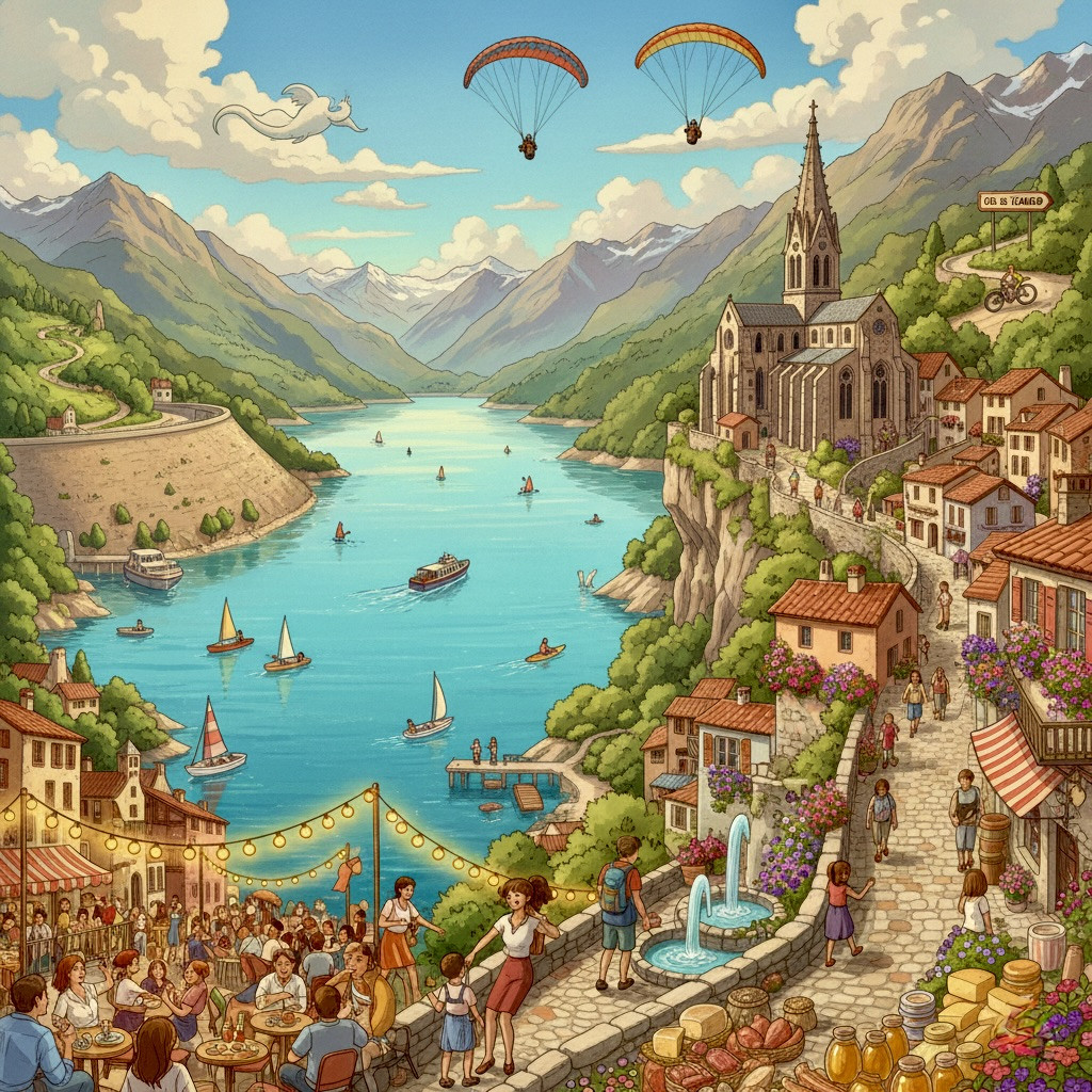 Das Leben in Embrun, der See Serre-Ponçon und die Skigebiete